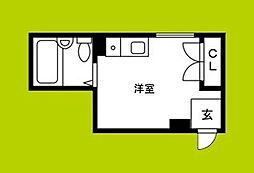 JPアパートメント東淀川 ワンルームの間取図画像