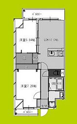 FREEDOM residence堺寺地町 2LDKの間取図画像