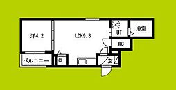 Torrie友井 1LDKの間取図画像