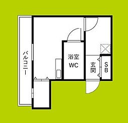 ライオンズマンション都島第2 1LDKの間取図画像