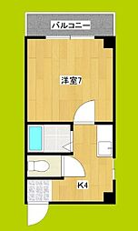 ラパンジール大国5 1Kの間取図画像