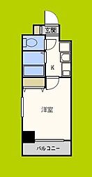エスリード梅田西第2 1Kの間取図画像