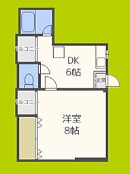 コーポアイザワ 1DKの間取図画像