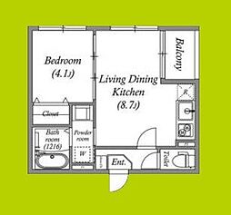 ハーモニーテラスTOWA 1LDKの間取図画像