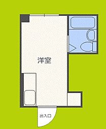 昭和グランドハイツ恵美須 ワンルームの間取図画像