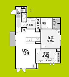 シュトラール鳳 2LDKの間取図画像