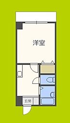 サニースポット 1Kの間取図画像