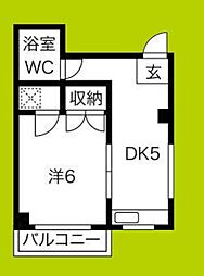 メゾン桜井 1DKの間取図画像