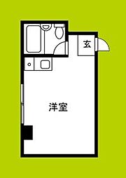 杉本スカイハイツ ワンルームの間取図画像