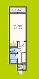ノルデンハイム新北野 1Kの間取図画像