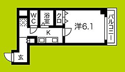 フィレンツェ船場南 1Kの間取図画像