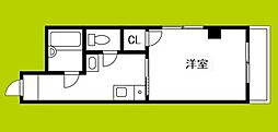 ビルシャナ長居 1Kの間取図画像