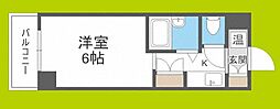 インターナショナル玉造 1Kの間取図画像