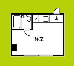 ホワイトコーポ南住吉 ワンルームの間取図画像