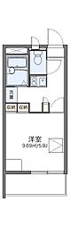 レオパレスソレイユ2 1Kの間取図画像