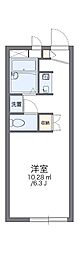 レオパレス大和川 1Kの間取図画像