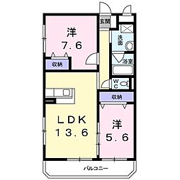 レフィナード2 2LDKの間取図画像