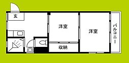 下野マンション 2DKの間取図画像