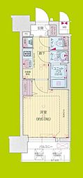 プレサンス四天王寺前夕陽ヶ丘凛宮 1Kの間取図画像