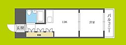 シャンボール第3新大阪 1LDKの間取図画像