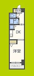 ノルデンハイム東三国B棟 1DKの間取図画像