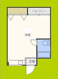 志村ハイツ ワンルームの間取図画像