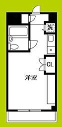 ベルメイト長居 ワンルームの間取図画像