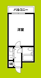 ミフネセントラルベア東淀川 1Kの間取図画像