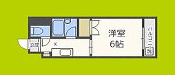 Do九条1 1Kの間取図画像
