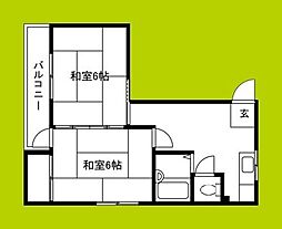 GRANDマンション巽南 2DKの間取図画像