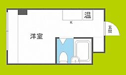 昭和グランドハイツ同心 ワンルームの間取図画像