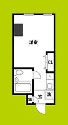ノアーズアーク桃谷21 1Kの間取図画像