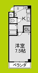 エイチ・ツー・オー東小橋2 1Kの間取図画像
