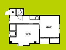 エイコーマンション 2DKの間取図画像