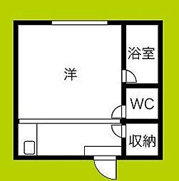 サン・ローズ小林 ワンルームの間取図画像