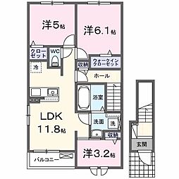 アゼリアII 3LDKの間取図画像