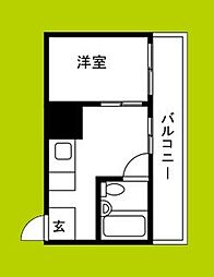 大宝今里ロイヤルハイツ 1DKの間取図画像