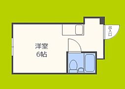 堀江グリーンハイツ ワンルームの間取図画像