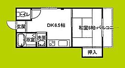 千船ハイツ 1DKの間取図画像