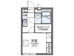 レオパレスイーストフィールド 1Kの間取図画像