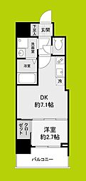 セレニテ谷町四丁目アリエ 1DKの間取図画像