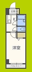 ノルデンハイム淡路D棟 1Kの間取図画像