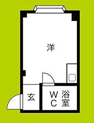浜口エコーハイツ ワンルームの間取図画像