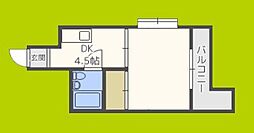 東洋プラザ蒲生 1DKの間取図画像