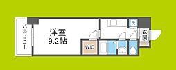 アーデンタワー靱公園 1Kの間取図画像