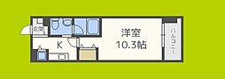 Aden江戸堀 1Kの間取図画像