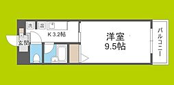 ギャレグラン太子橋 1Kの間取図画像
