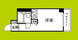 朝日プラザ天王寺東ピエ・タ・テール ワンルームの間取図画像