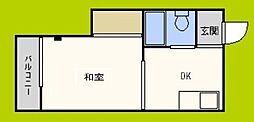 ニューライフ赤坂 1DKの間取図画像