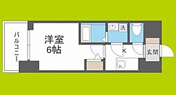 エスリードレジデンス大阪本町 1Kの間取図画像